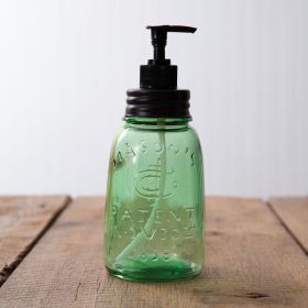 Midget Pint Mason Jar Soap Dispenser - Black Lid