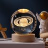 1pc Creative Crystal Ball Decoration; Desktop Night Light; Bedroom Night Light Valentine's Day Gifts Birthday Gifts - 8cm Saturn