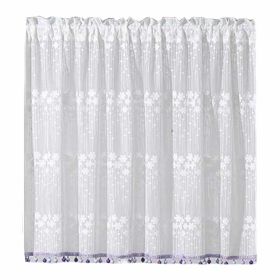 Short Kitchen Sheer Tier Curtains Cafe Curtain Pendant Half Window Door Curtain Panel,59x35 inch - Default