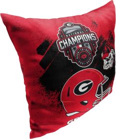 Northwest NCAA Georgia Bulldogs 2022 National Football Champions Pillow, 18" x 18", Achieve - 1COL/69522/9029/RET