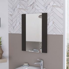 Mirror Praia; Looking Glass; Rectangular Shape - Black