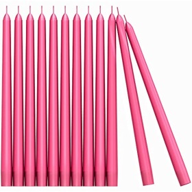 CANDWAX 10 inch Taper Candle Sticks Long Burning Set of 12 - Dripless Dinner Candles for Table Look Like Matte Metallic Candles and are Ideal for Any