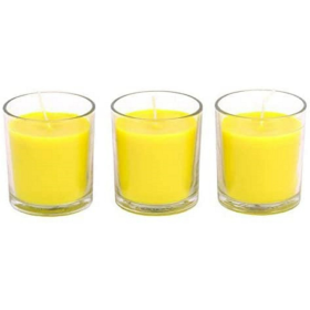 Hosley Set of 3, 4 oz Highly Fragrance Rosemary, Sage, Lemon Grass Blend Filled Glass Votive Candles - HOSLEY