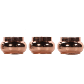 Hosley Set of 3, 6 oz. Rose Gold Afternoon Tea Filled Candle with Lid - HOSLEY