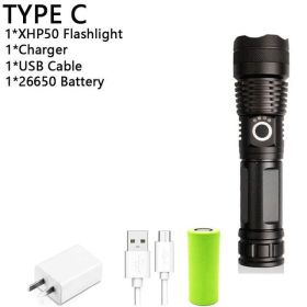 LED/Powerful/Rechargeable/Tactical/Handled/EDC Flashlight cob Bike/Camping/Underwater/Search/Portable Light - C-XHP50