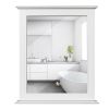 Wall-Mounted Multipurpose Vanity Mirror with Shelf - white