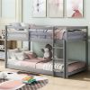 Floor Bunk Bed with Ladder , Gray - as picture