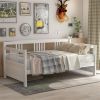 Modern Solid Wood Daybed, Multifunctional, Twin Size, White - as picture