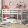 Floor Bunk Bed, White - as picture