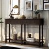 Console Table Sofa Table Easy Assembly with Two Storage Drawers and Bottom Shelf for Living Room, Entryway (Espresso) - as picture