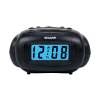 SHARP Digital Alarm Clock, Black, LCD Display, Battery Operated, Small, Travel Clock - Sharp