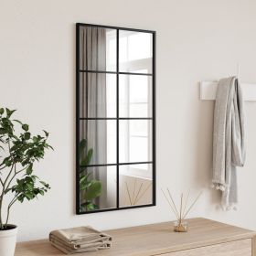 Wall Mirror Black 15.7"x31.5" Rectangle Iron - Black