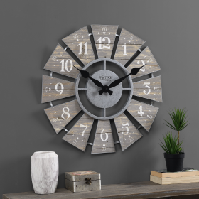 FirsTime & Co. Gray Numeral Windmill Wall Clock, Farmhouse, Analog, 24 x 2 x 24 in - FirsTime