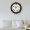 Westclox Brown and Bronze Round Oversized Classic Analog Quartz Accurate Wall Clock - Westclox