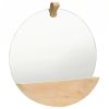 Wall Mirror Solid Pinewood 13.8" - Brown