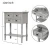 Narrow Console Table, Slim Sofa Table with Three Storage Drawers and Bottom Shelf for Living Room, Easy Assembly (Gray Wash) - as picture