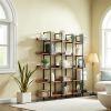 [VIDEO] 5 Tier Bookcase Home Office Open Bookshelf, Vintage Industrial Style Shelf with Metal Frame, MDF Board - as picture