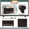 Storage Bench with Removable Basket and 2 Drawers, Fully Assembled Shoe Bench with Removable Cushion (Espresso) - as picture