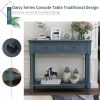 Console Table Traditional Design with Two Drawers and Bottom Shelf (Navy) - as picture