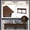 Rustic Brushed Texture Entryway Table Console Table with Drawer and Bottom Shelf for Living Room (Espresso) - as picture