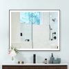 Rectangular Single Aluminum Framed Anti-Fog LED Light Wall Bathroom Vanity Mirror - 40*32 - Matte Black