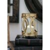 DecMode Gold Metal Pillar Hurricane Lamp - DecMode