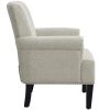 Accent Rivet Tufted Polyester Armchair ,Cream - as picture