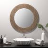 Natural Jute Rope Round Wall Mirror 26" - as Pic