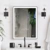 Rectangular Single Aluminum Framed Anti-Fog LED Light Wall Bathroom Vanity Mirror - 24*32 - Matte Black