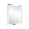 Rectangular Single Aluminum Framed Anti-Fog LED Light Wall Bathroom Vanity Mirror - 24*32 - Matte Black