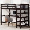 Twin Size Loft Bed with Storage Shelves and Under-bed Desk, Espresso - as picture