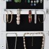 Full Mirror Fashion Simple Jewelry Storage Cabinet With Led Light Can Be Hung On The Door Or Wall - as picture