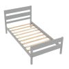 Twin Bed with Headboard and Footboard,Grey - as picture