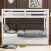 Twin over Pull-out Bunk Bed with Trundle, White - as picture