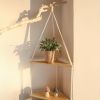 1pc,Boho Triangle Shelves Wall Decor - Plant Hanger, Candle Holder, and Home Decor for Living Room and Bedroom - A