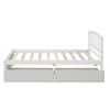 Twin Platform Storage Bed Wood Bed Frame with Two Drawers and Headboard, White - as picture