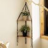 1pc,Boho Triangle Shelves Wall Decor - Plant Hanger, Candle Holder, and Home Decor for Living Room and Bedroom - A