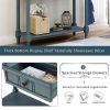 Console Table Traditional Design with Two Drawers and Bottom Shelf (Navy) - as picture