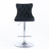 Furniture,Swivel Velvet Barstools Adjusatble Seat Height from 25-33 Inch, Modern Upholstered Chrome base Bar Stools with Backs Comfortable Tufted for