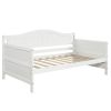 Twin Wooden Daybed with Trundle Bed, Sofa Bed for Bedroom Living Room,White - as picture