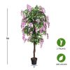 6-Feet Artificial Wisteria Silk Indoor-Outdoor Tree  - as show