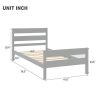 Twin Bed with Headboard and Footboard,Grey - as picture