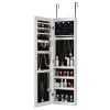 Full Mirror Fashion Simple Jewelry Storage Cabinet With Led Light Can Be Hung On The Door Or Wall - as picture