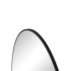 Wall Mirror 42 Inch Black Circular Mirror Metal Framed Mirror Round Vanity Mirror Dressing Mirror, for Bathroom, Living Room, Bedroom Wall Decor - as