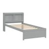 Twin Bed with Trundle,Bookcase,Grey - as picture