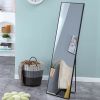 Black Solid Wood Frame Full-length Mirror, Dressing Mirror, Bedroom Home Porch, Decorative Mirror, Clothing Store, Floor Mounted Large Mirror, Wall Mo