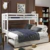 Twin over Pull-out Bunk Bed with Trundle, White - as picture