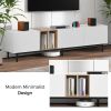 Modern TV Stand for 80'' TV with 3 Doors, Media Console Table, Entertainment Center with Large Storage Cabinet for Living Room, Bedroom - as picture