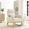 [Video] Welike 27.6"W Modern High Backrest Living Room Lounge Arm Rocking Chair, Two Side Pocket(W83453708) - as picture