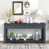 Console Table/Sofa Table with Storage Drawers and Bottom Shelf for Entryway Hallway (Navy) - as picture